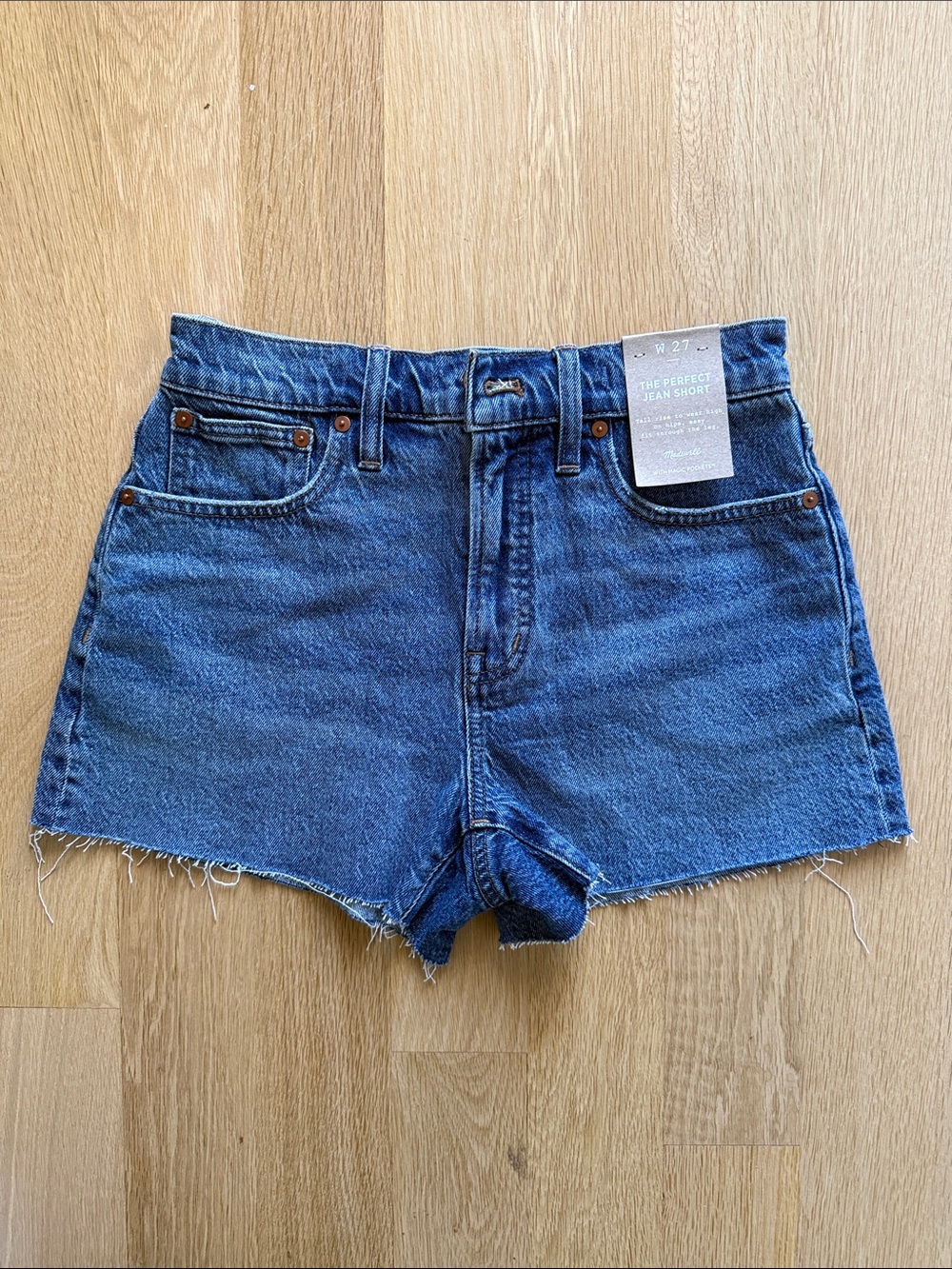NWT Madewell Blue High-Waist Cutoff Denim Shorts